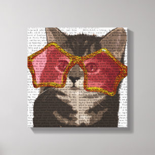 Lienzo Gatito con gafas de sol de estrella
