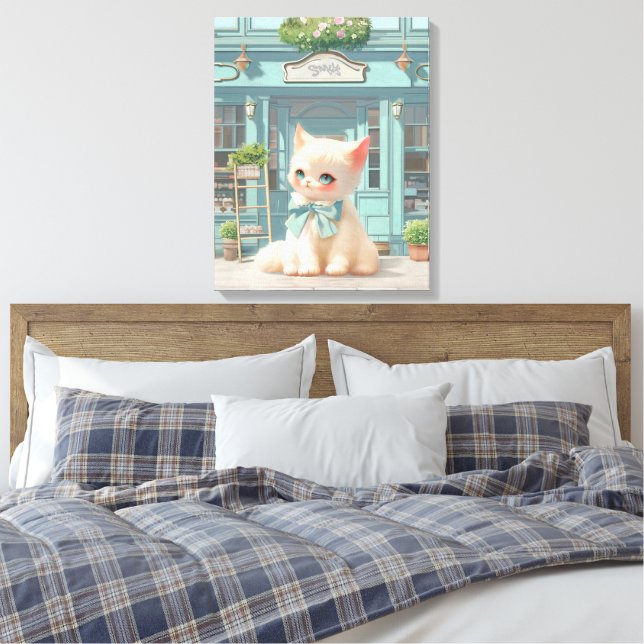 Lienzo Gatito con sabor suave y azul en pastelería (Insitu(Dormitorio))