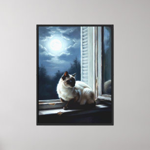 Lienzo Gato a la luz de la luna