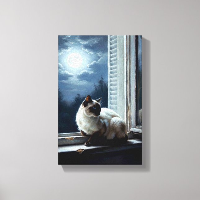Lienzo Gato a la luz de la luna (Anverso)