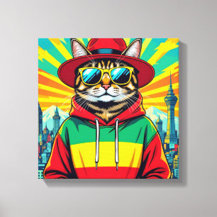 LIENZO GATO ABISINIO - GATO DE CIUDAD GRANDE