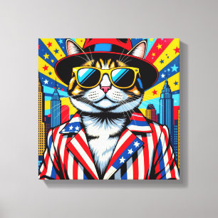 LIENZO GATO AMERICANO DE PELO CORTO-GATO DE GRAN CIUDAD
