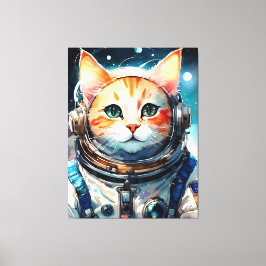 Lienzo Gato astronauta adorable