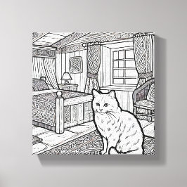 Lienzo Gato audaz y fácil #11