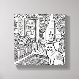 Lienzo Gato audaz y fácil #15