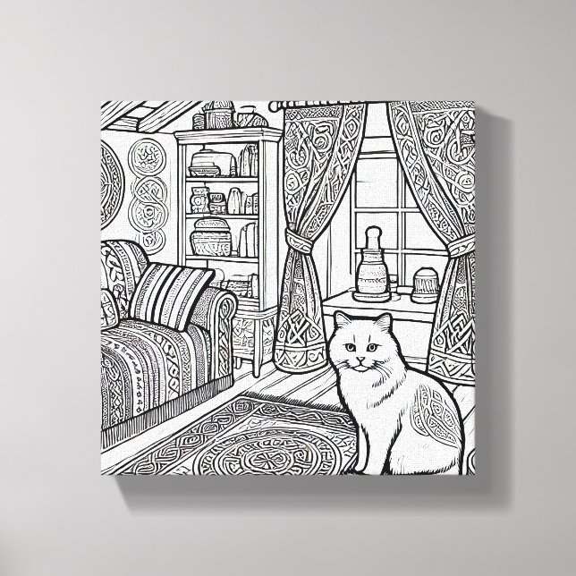 Lienzo Gato audaz y fácil #15 (Anverso)