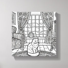 Lienzo Gato audaz y fácil #16