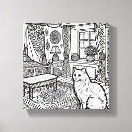 Lienzo Gato audaz y fácil #17