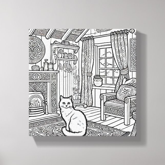 Lienzo Gato audaz y fácil #18 (Anverso)