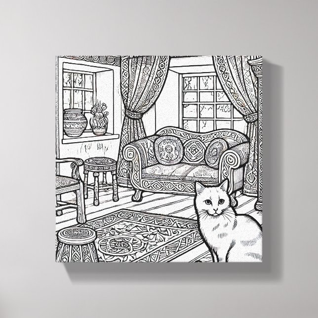 Lienzo Gato audaz y fácil #20 (Anverso)