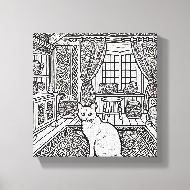 Lienzo Gato audaz y fácil #21 (Anverso)