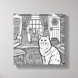 Lienzo Gato audaz y fácil #27