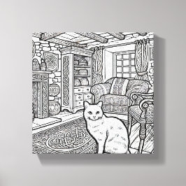 Lienzo Gato audaz y fácil #3