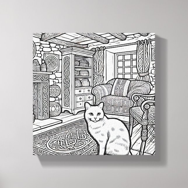 Lienzo Gato audaz y fácil #3 (Anverso)