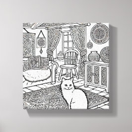 Lienzo Gato audaz y fácil #31