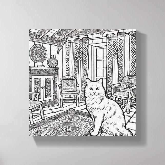 Lienzo Gato audaz y fácil #4 (Anverso)