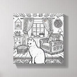 Lienzo Gato audaz y fácil #46