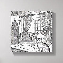 Lienzo Gato audaz y fácil #5