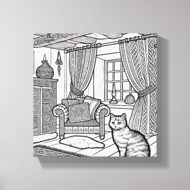 Lienzo Gato audaz y fácil #5 (Anverso)