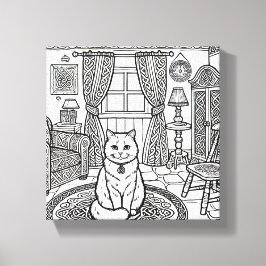 Lienzo Gato audaz y fácil #7