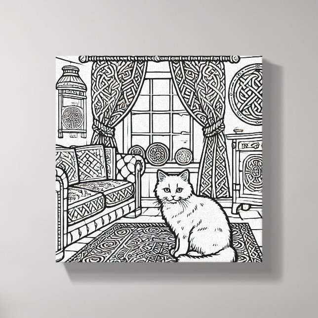 Lienzo Gato audaz y fácil #8 (Anverso)