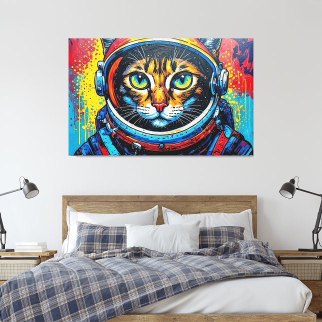 LIENZO GATO BENGALÍ EN EL ESPACIO (Insitu(Dormitorio))