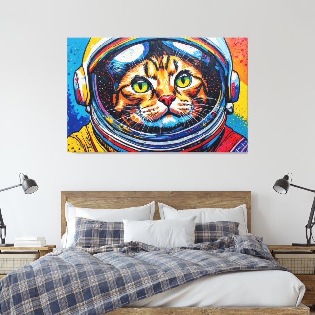 LIENZO GATO BENGALÍ EN EL ESPACIO-27 (Insitu(Dormitorio))