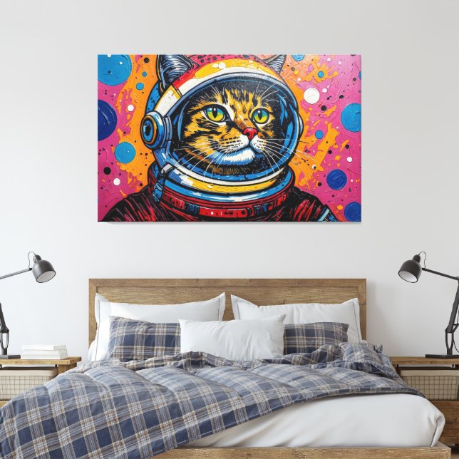 LIENZO GATO BENGALÍ EN EL ESPACIO-3 (Insitu(Dormitorio))