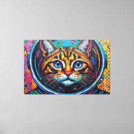 LIENZO GATO BENGALÍ EN EL ESPACIO-5