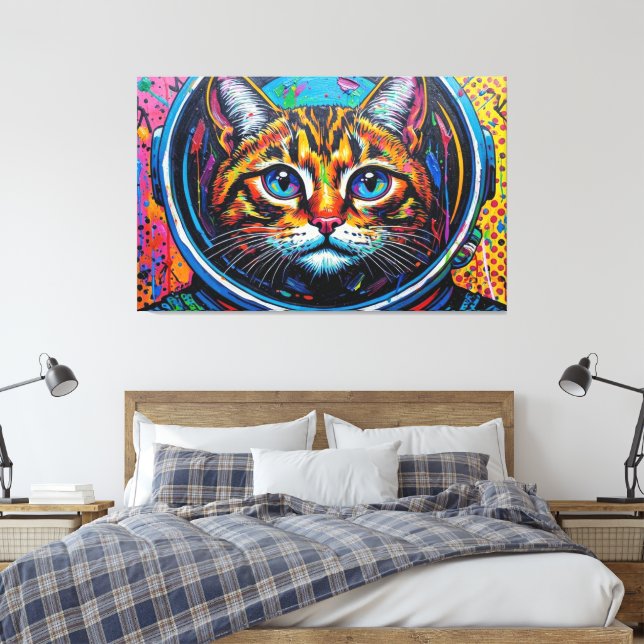 LIENZO GATO BENGALÍ EN EL ESPACIO-5 (Insitu(Dormitorio))