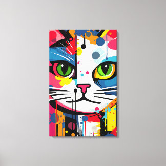 Lienzo Gato Colorido