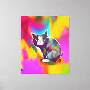 Lienzo Gato colorido