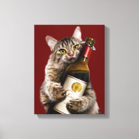 Gato Con Botella De Vino