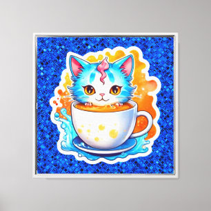 Lienzo Gato con café Mug-94678