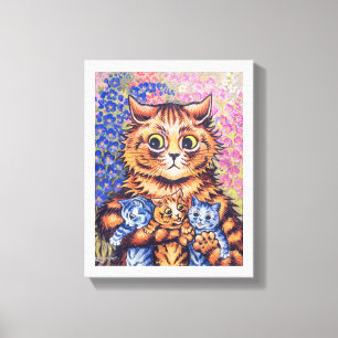 Lienzo Gato con gatitos, Louis Wain