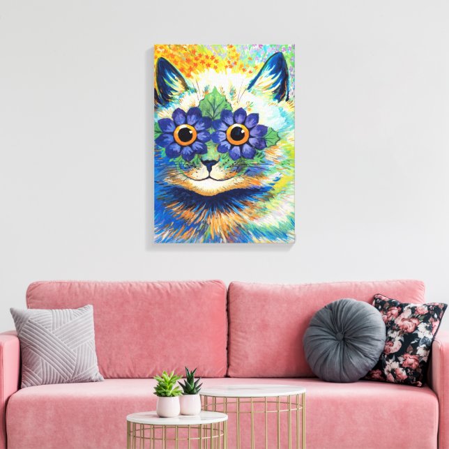 Lienzo Gato con ojos florales | Louis Wain | (Insitu (Sala de estar))