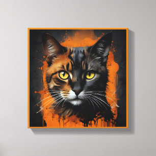 Lienzo Gato de Halloween lindo y espeluznante disfrazado
