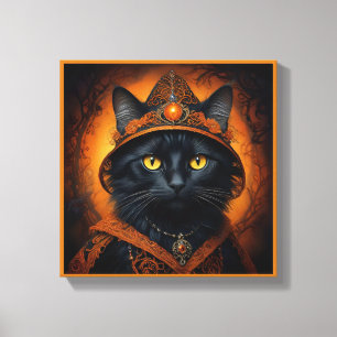 Lienzo Gato de Halloween lindo y espeluznante disfrazado