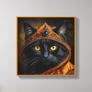 Lienzo Gato de Halloween lindo y espeluznante disfrazado