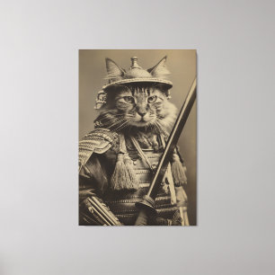 Lienzo Gato de Samurai