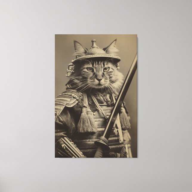 Lienzo Gato de Samurai (Anverso)