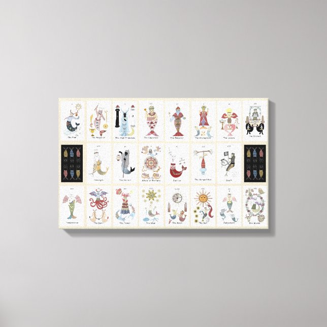Lienzo Gato de sirena Tarot Major Arcana (Anverso)