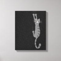 Gato De Tabby Gris Colgando | Gracioso Gris Strin 