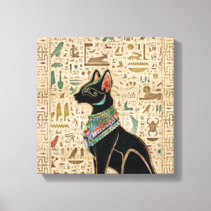 Lienzo Gato egipcio - Bastet en el papiro