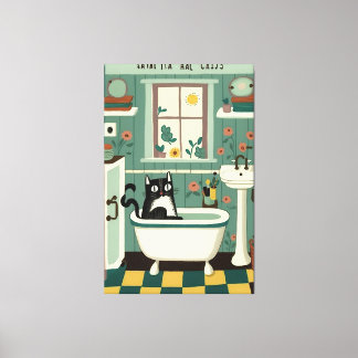 Lienzo Gato en el baño V17