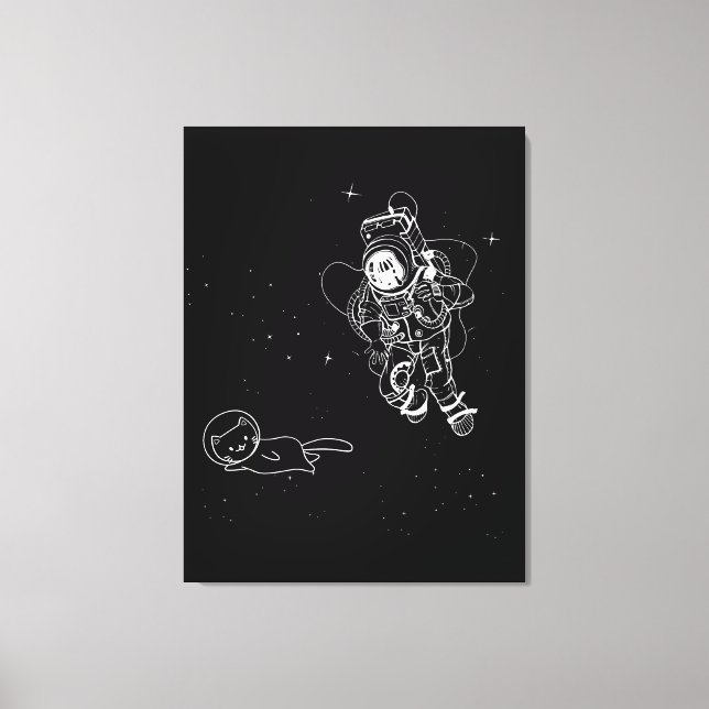 Lienzo Gato en el espacio (Anverso)