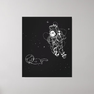 Lienzo Gato en el espacio