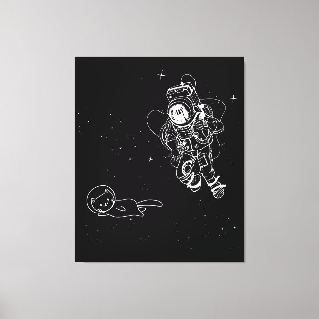 Lienzo Gato en el espacio (Anverso)