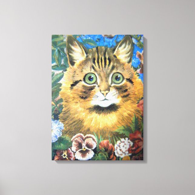 Lienzo Gato en la flor, Louis Wain (Anverso)
