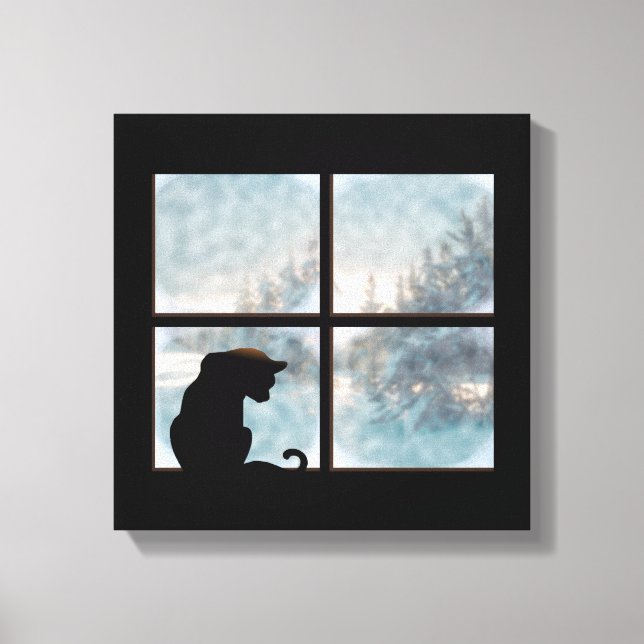 Lienzo gato en la ventana (Anverso)